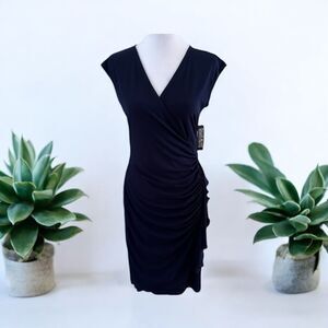 New York & Company Women’s Sleeveless V-Neck Dress Navy Blue Size S NWT
